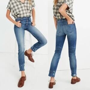 Madewell Slim Straight Jeans: Distressed Button-Front Edition